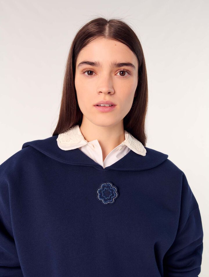Sweatshirt court avec broderie