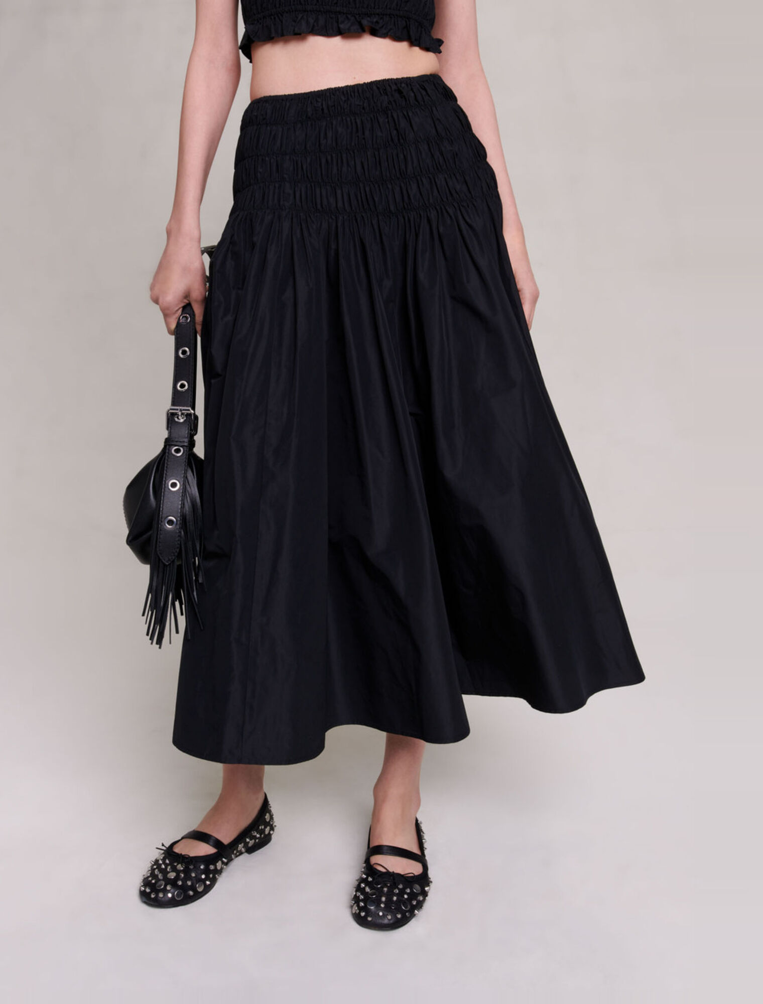 Smocked maxi skirt