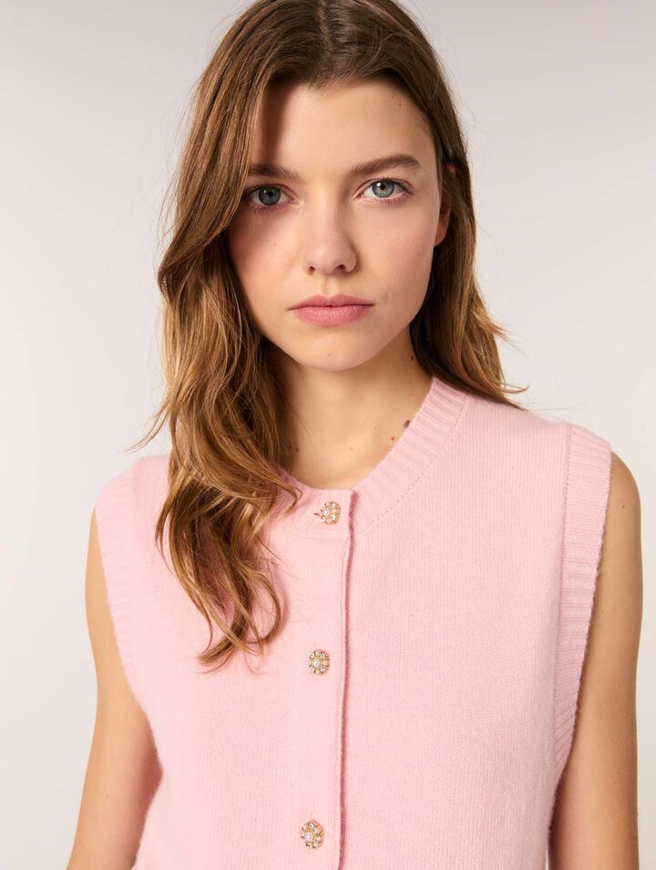 Cardigan sans manches en laine