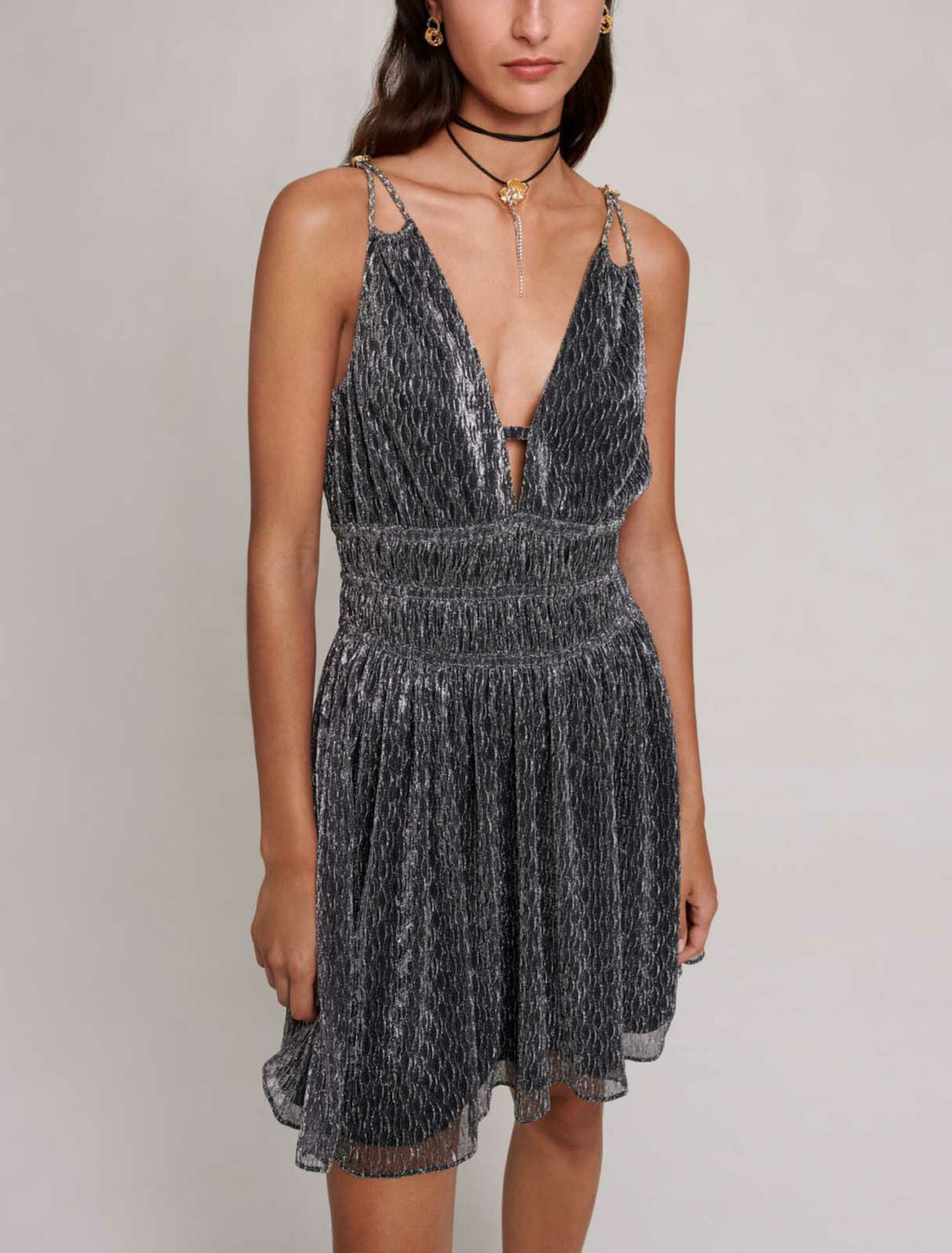 Robe courte argentée