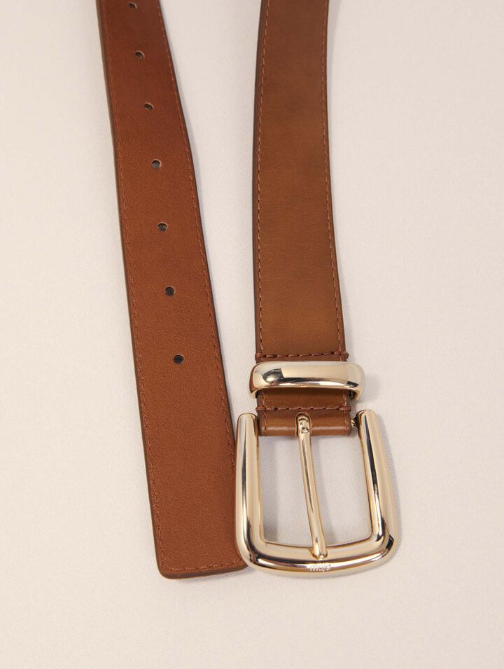 Ceinture en cuir et boucle carrée