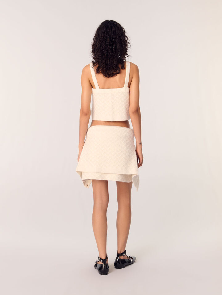 Top court en maille effet tweed