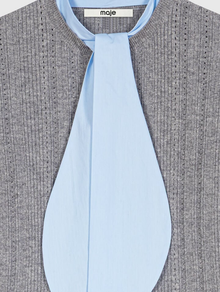 Pull avec col amovible en popeline