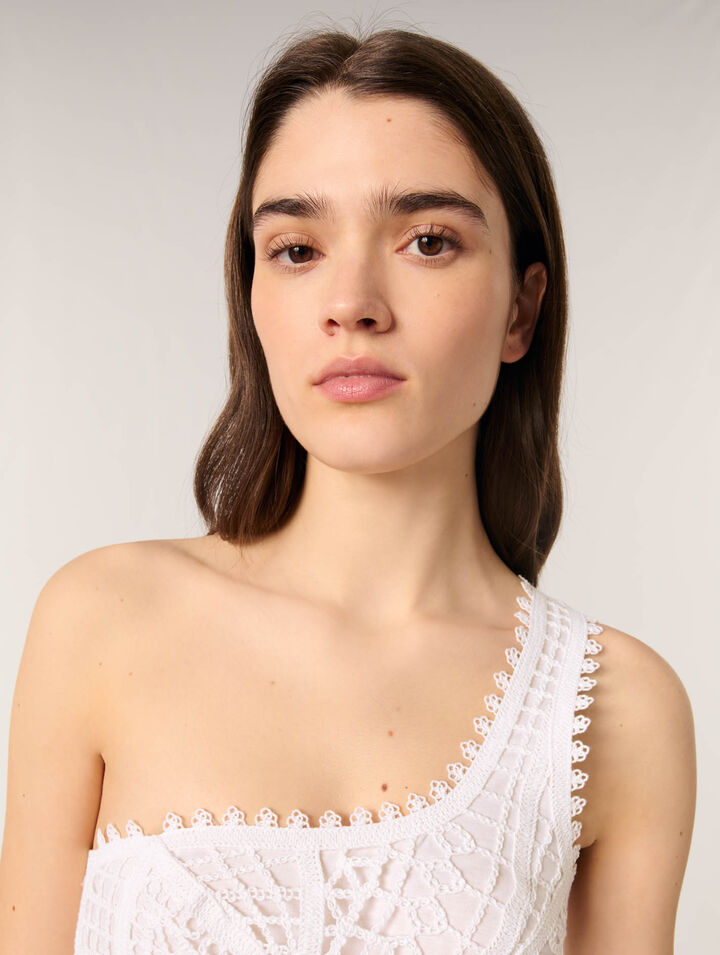 Robe longue asymétrique en crochet