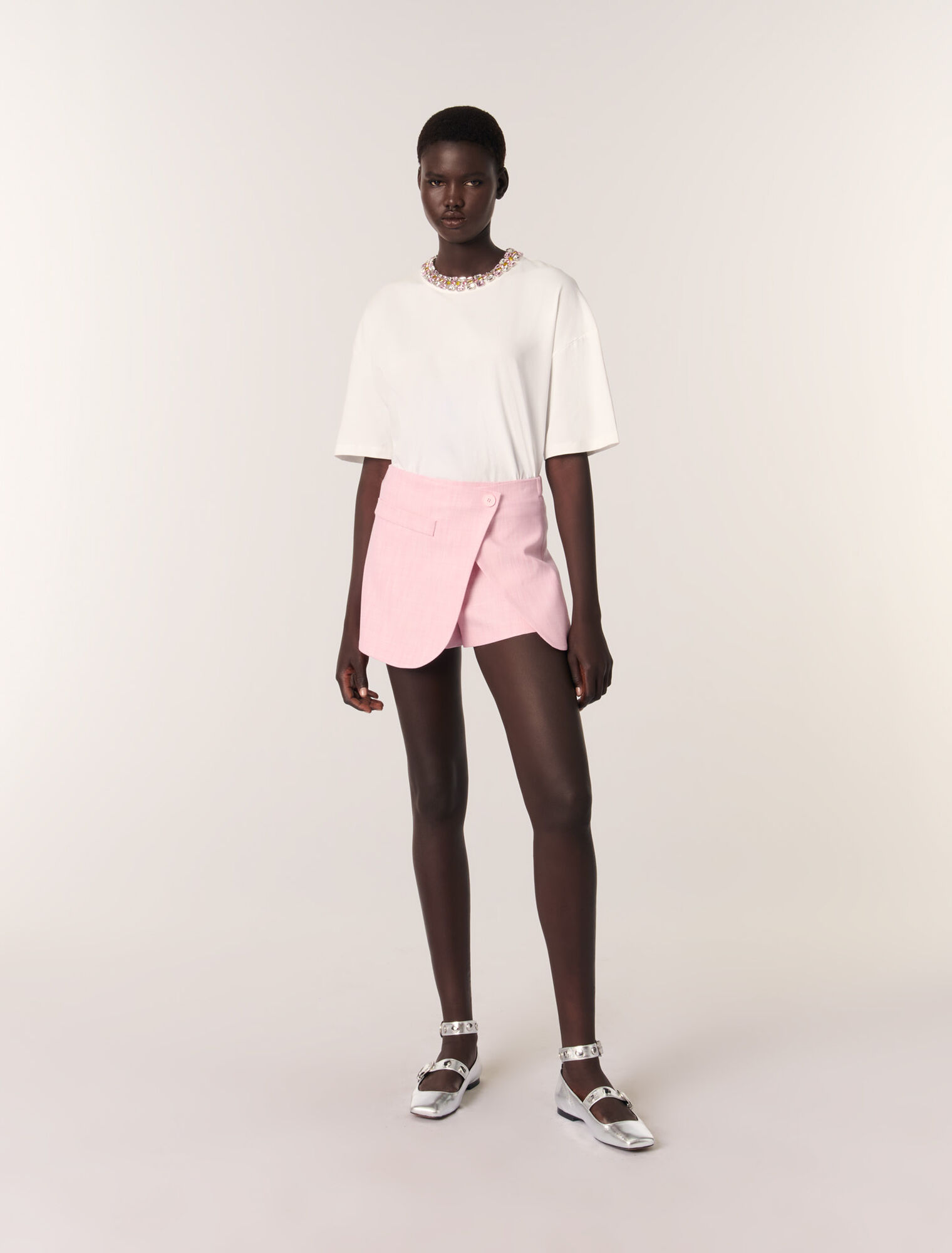 Tee-shirt à col bijou