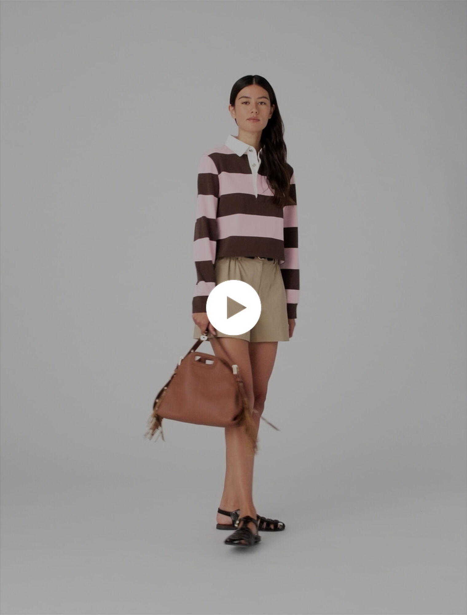 Striped polo sweatshirt