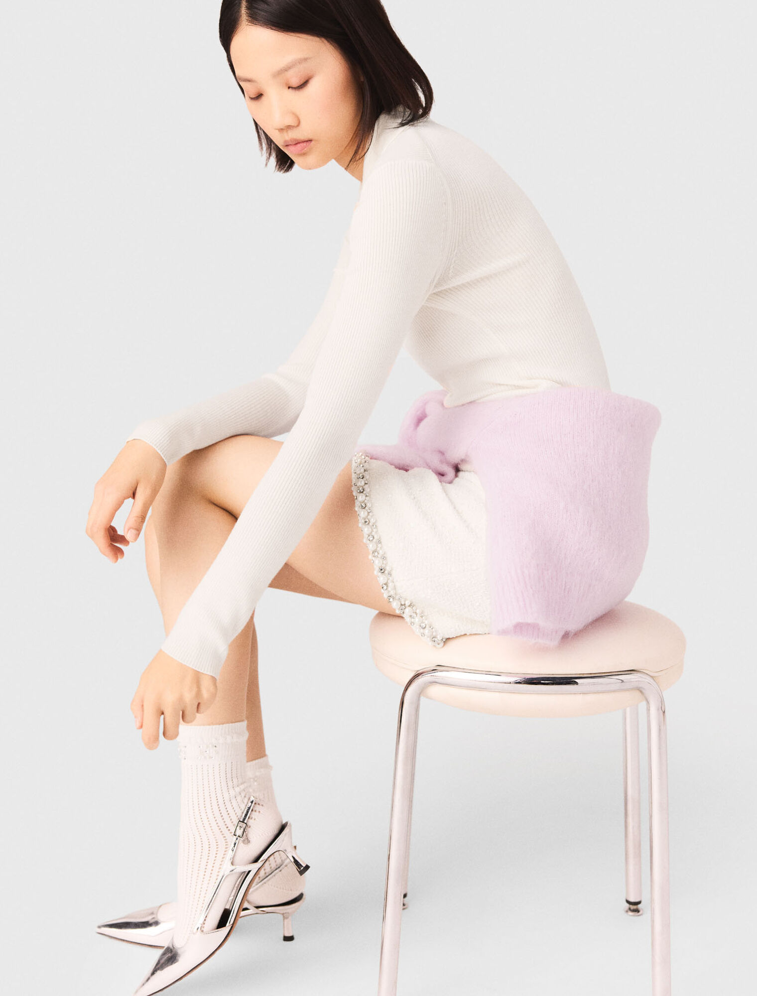 Pull cotel&eacute; &agrave; col polo