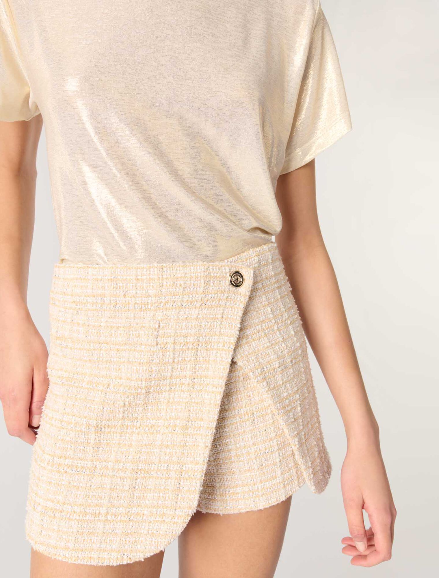Layered tweed skort