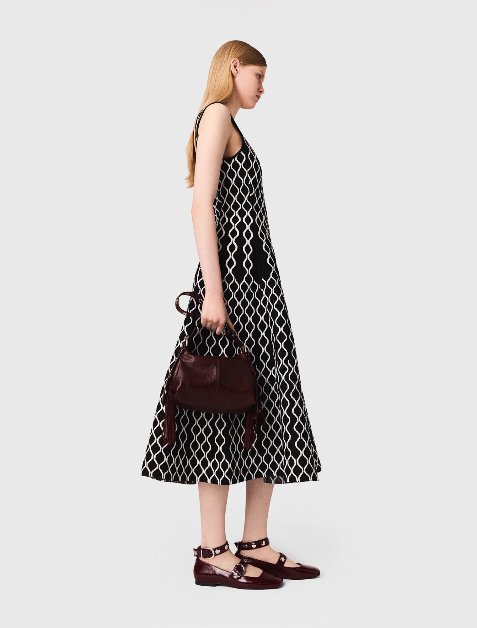 Robe midi en maille jacquard