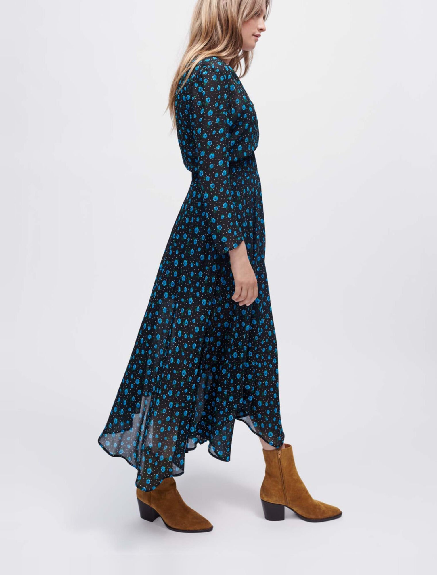 Leopard print chiffon dress