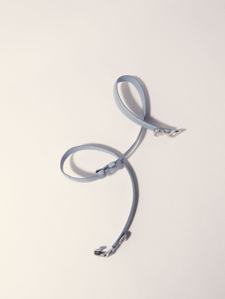 Ceinture fine en cuir à mors lion
