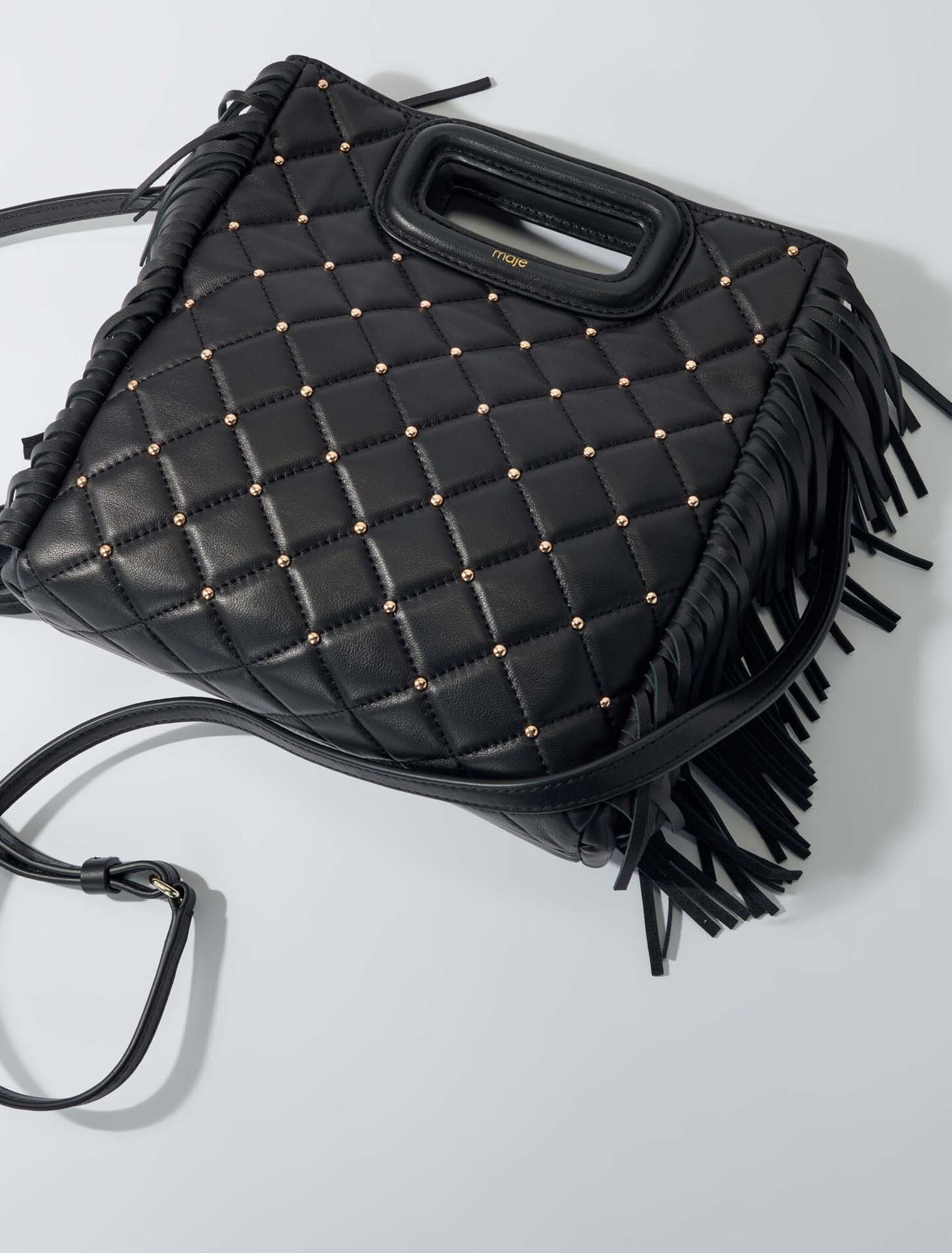 Sac M en cuir matelassé à studs