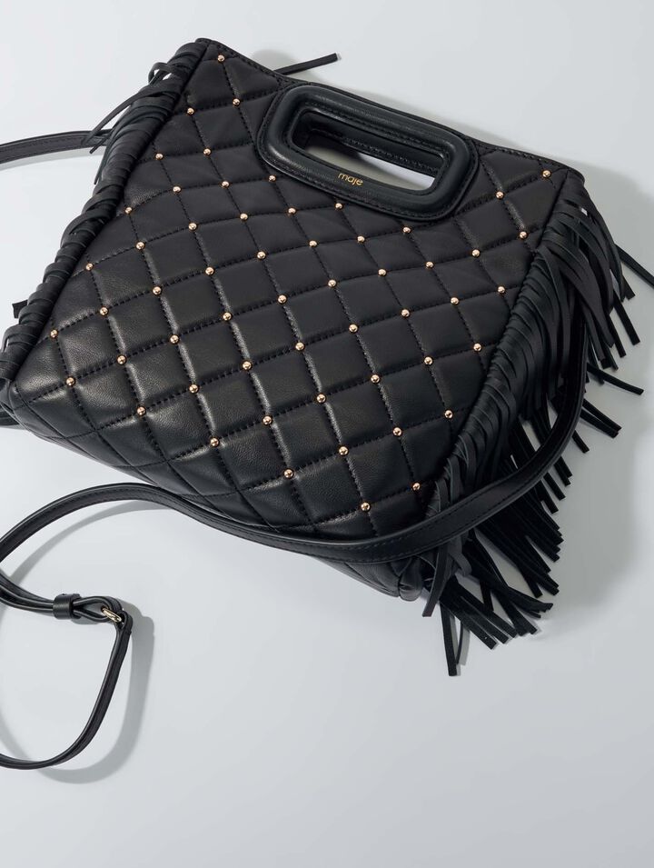 Sac M en cuir matelassé à studs