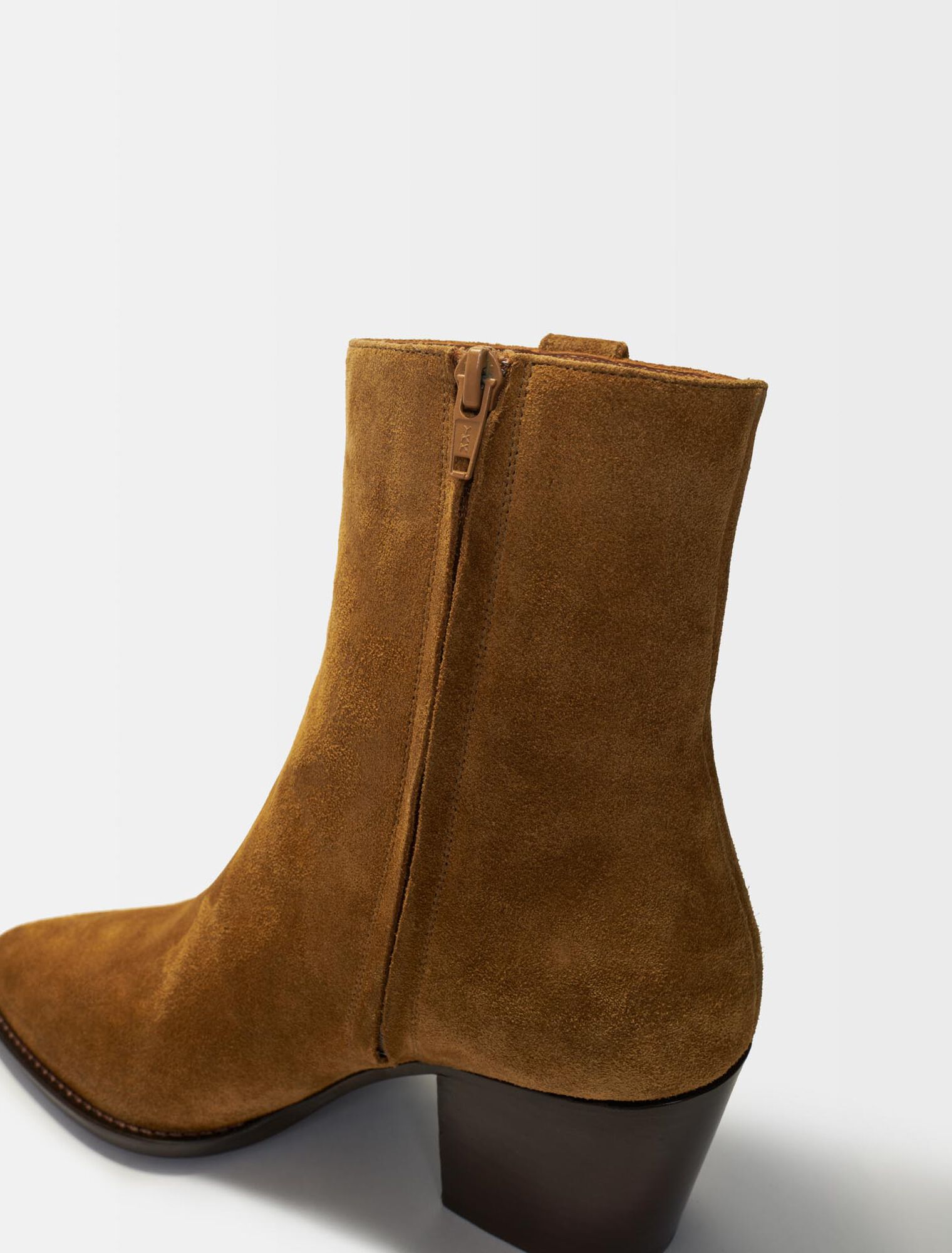 Camel suede boots