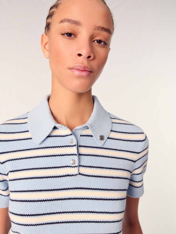 Polo en maille à rayures