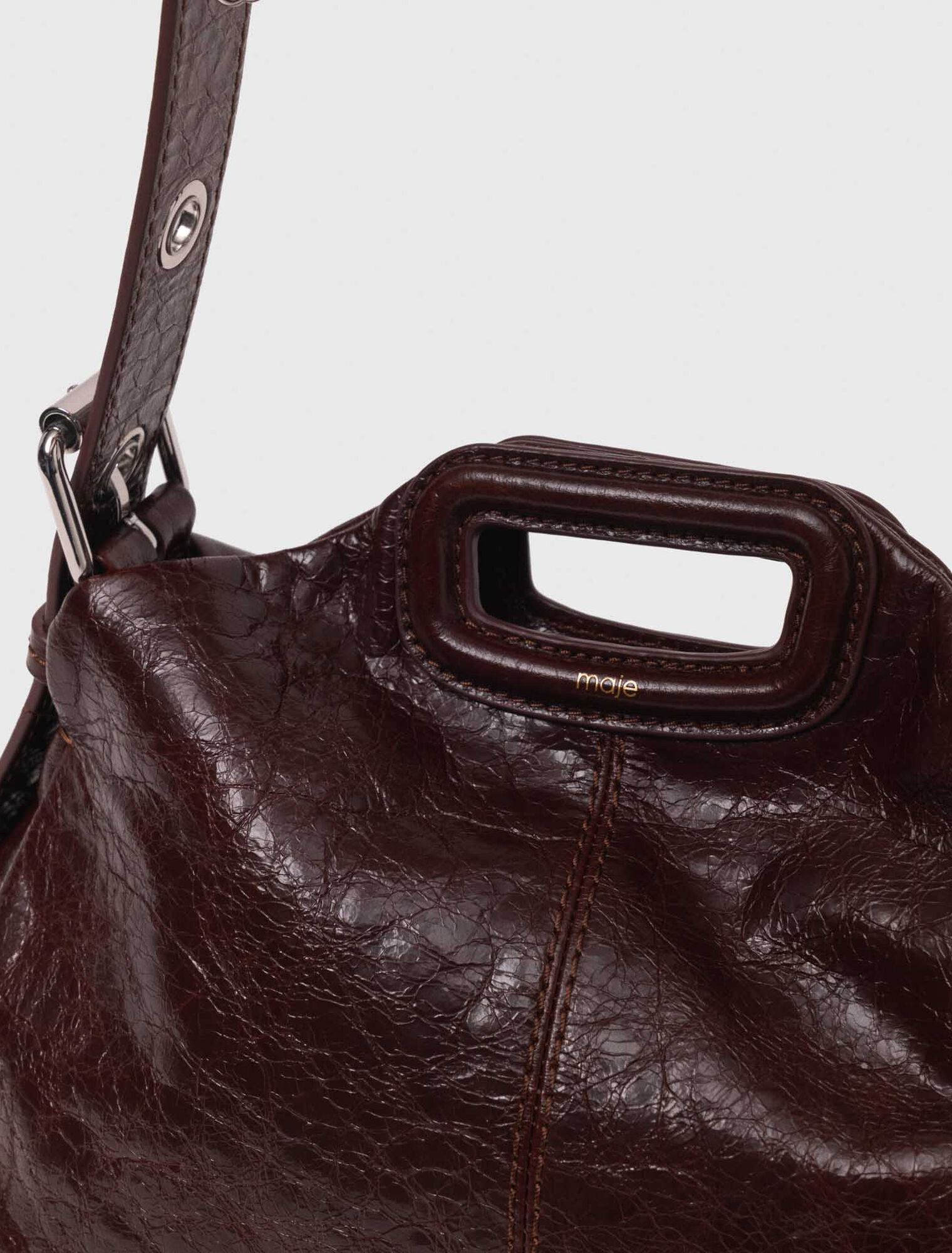 Sac Miss M en cuir craquel&eacute;