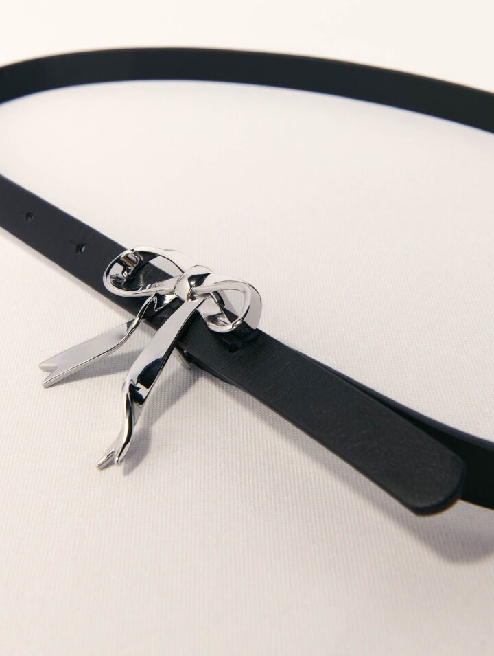 Ceinture noeud fine en cuir
