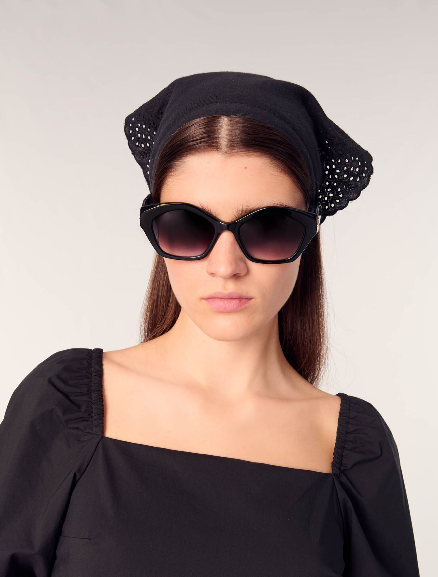 Black acetate cat-eye glasses