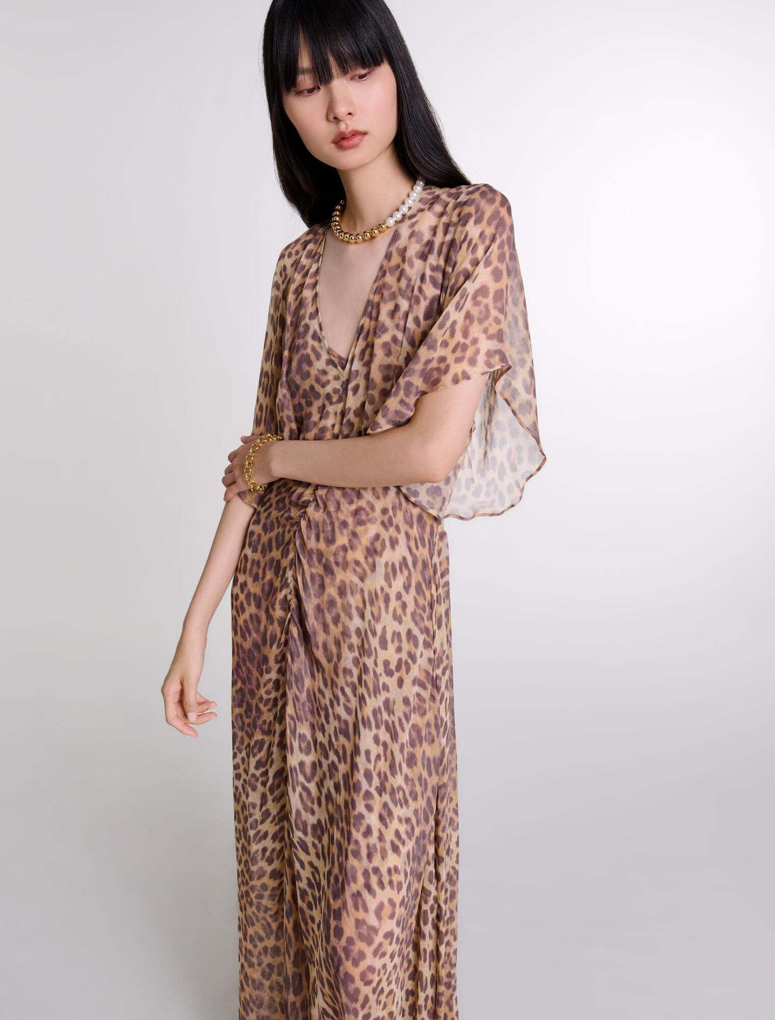 Robe longue imprimé léopard