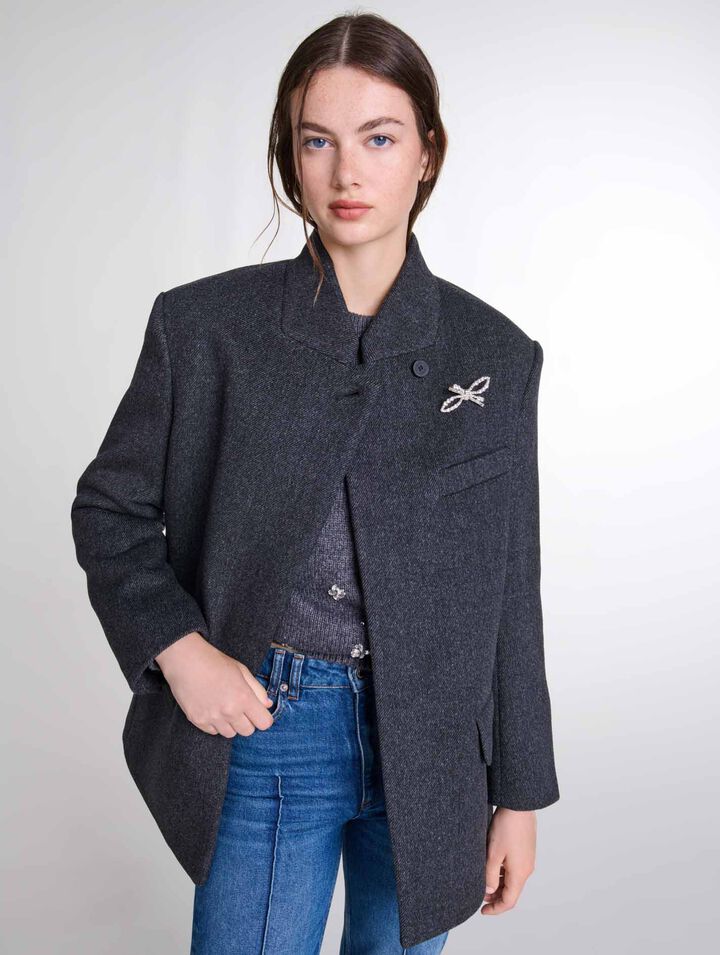 Manteau court en laine