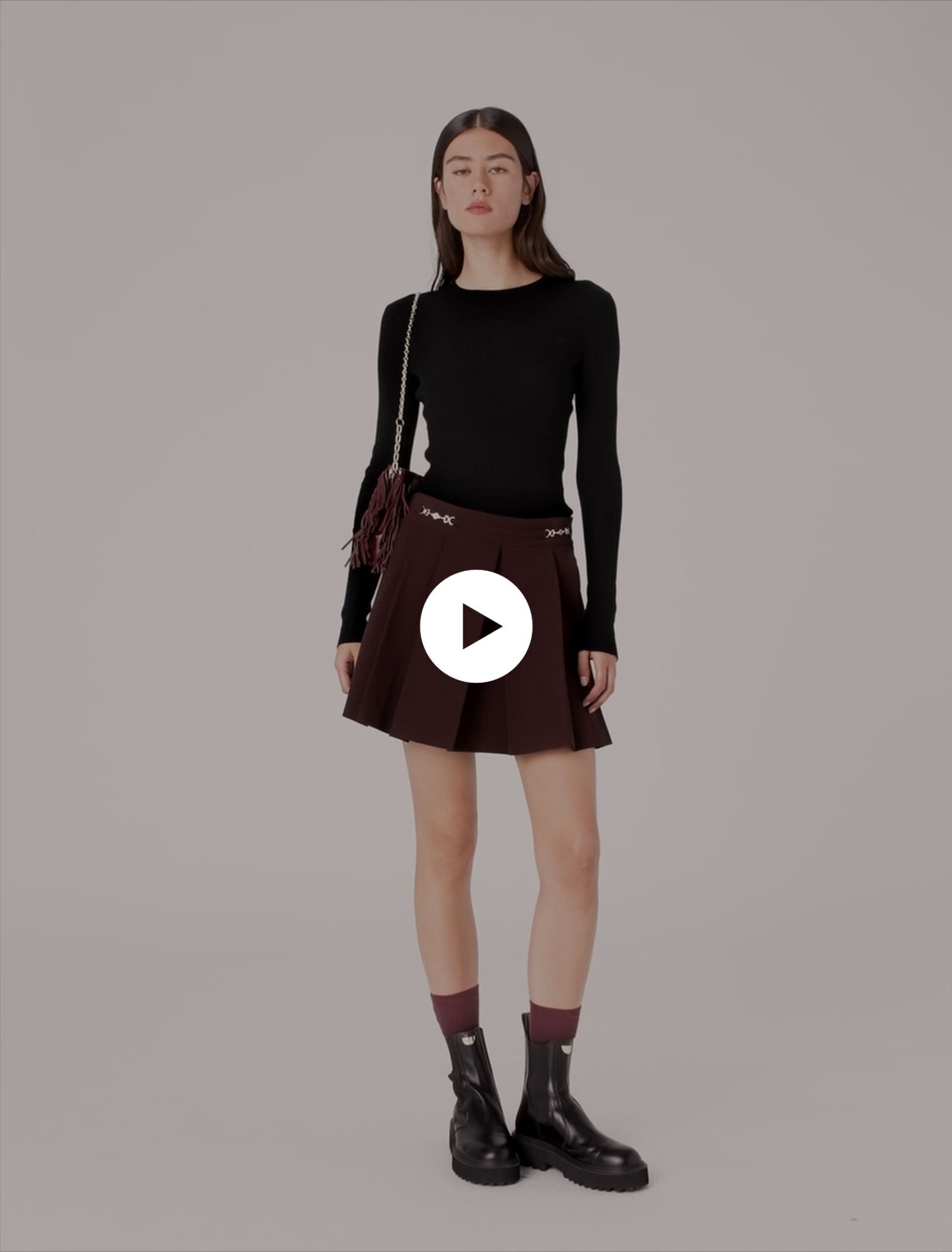 Jupe courte plissée