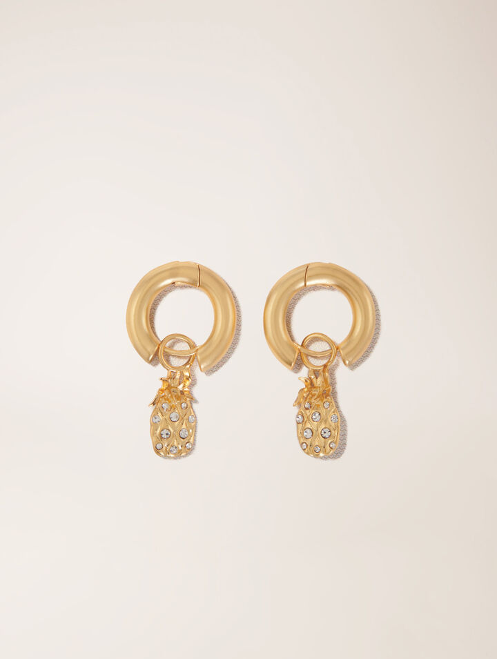 Mini créoles ananas à strass