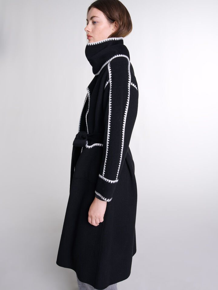 Manteau bicolore double face