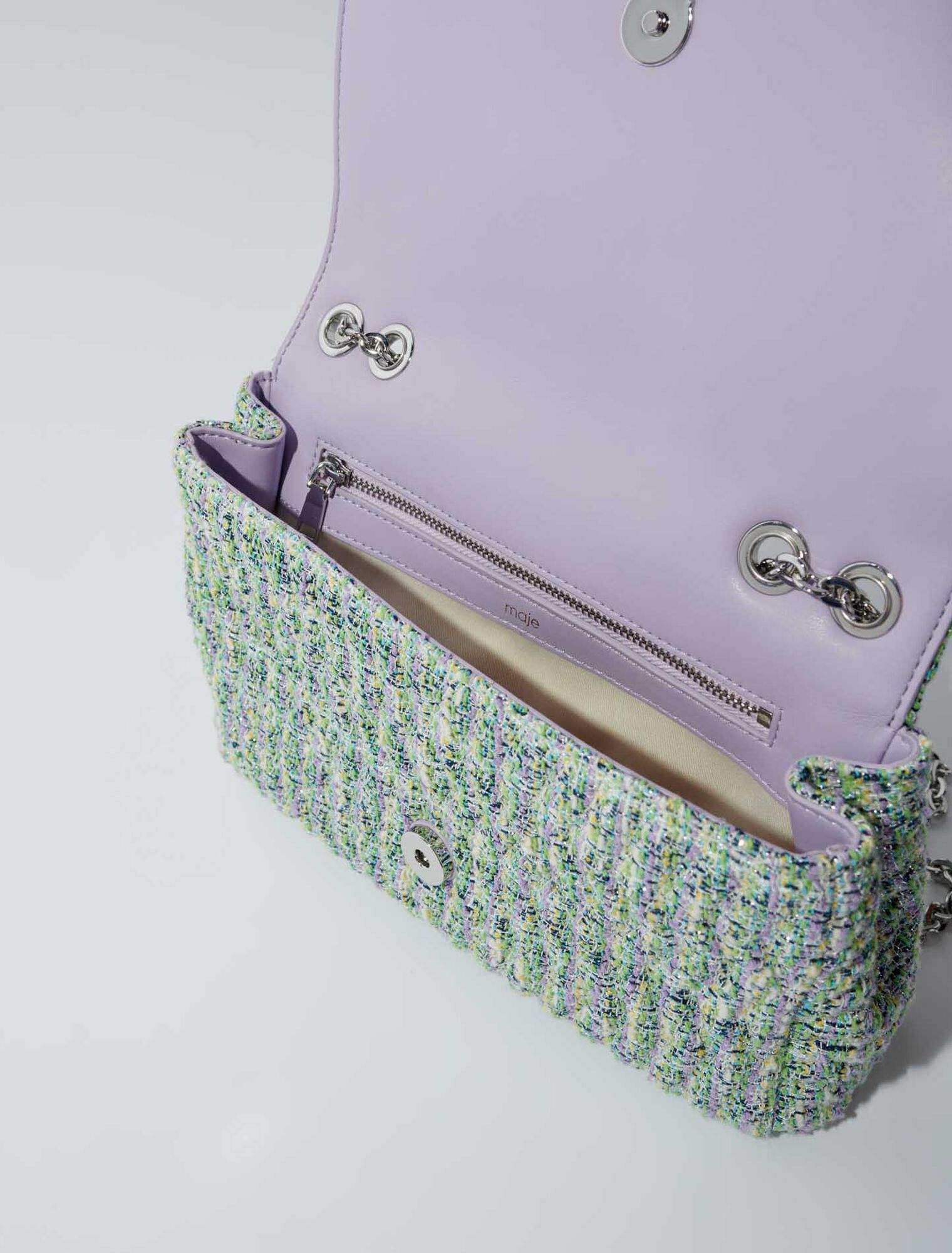 Sac clover à chaînes en tweed
