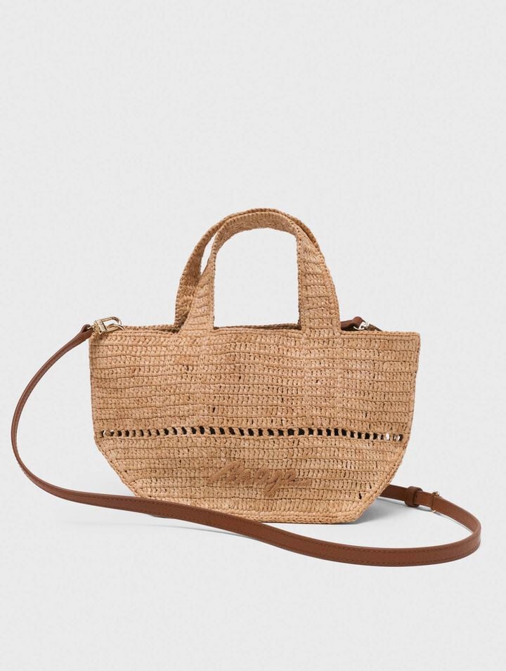 Mini cabas en raphia naturel