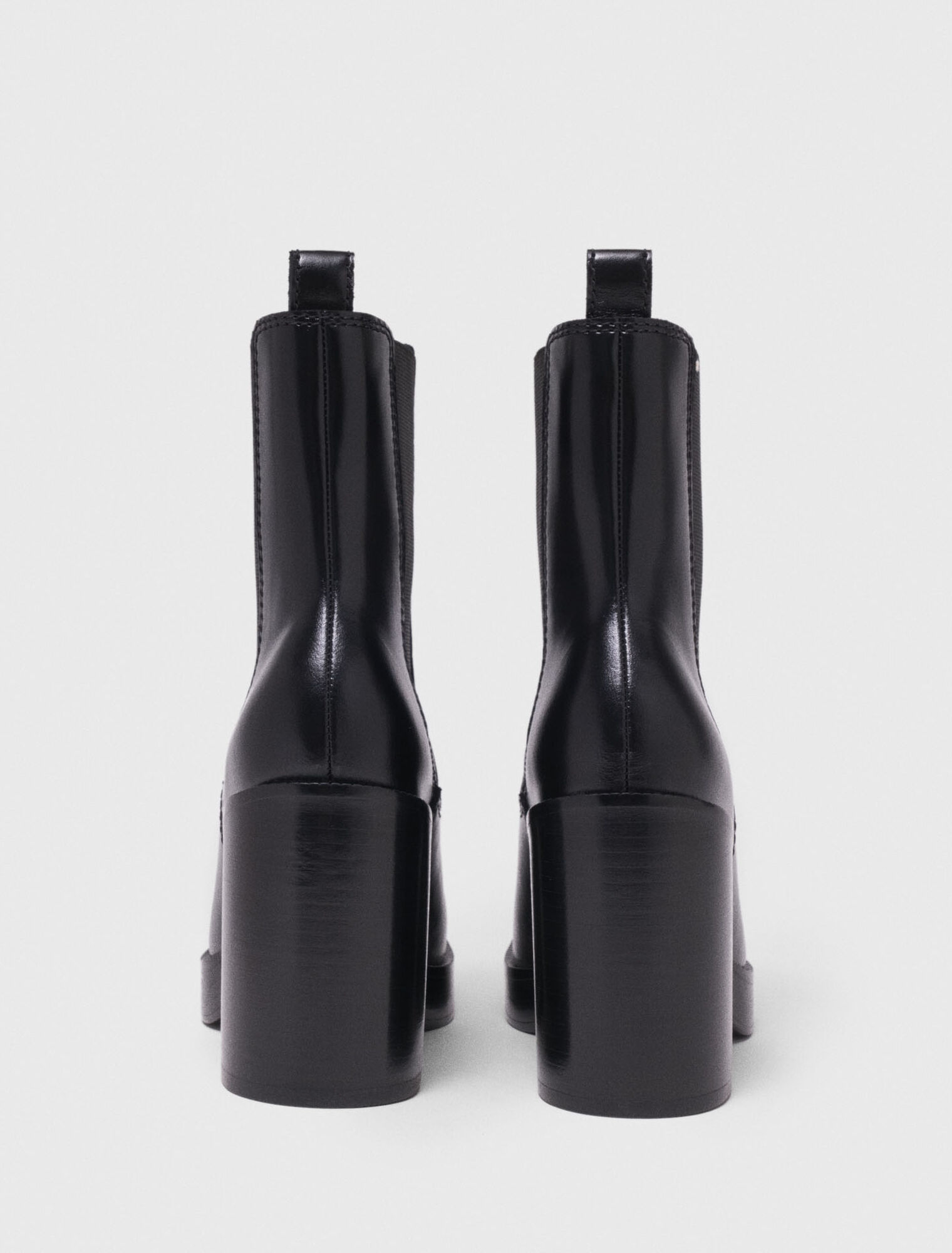 Bottine chelsea à talon en cuir