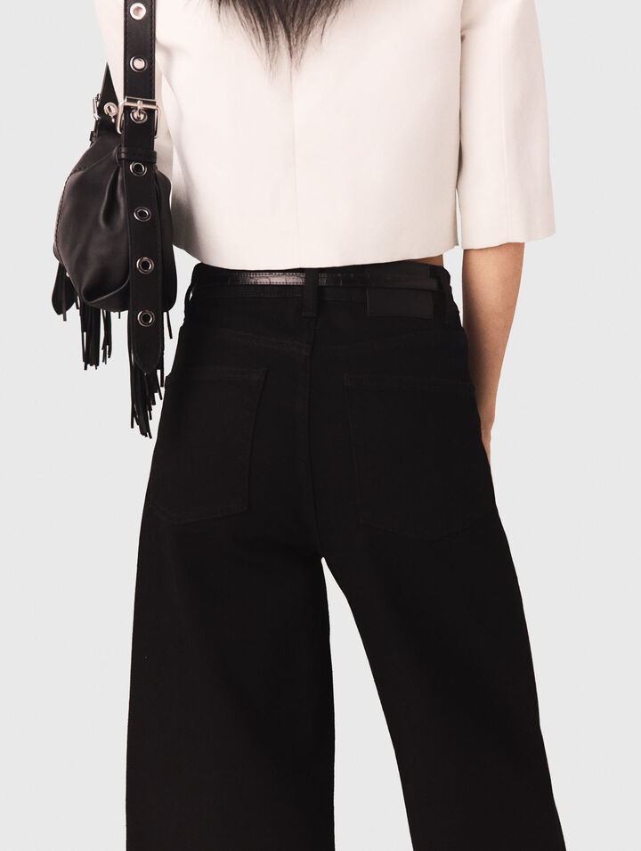 Jean droit avec poches plaqu&eacute;es