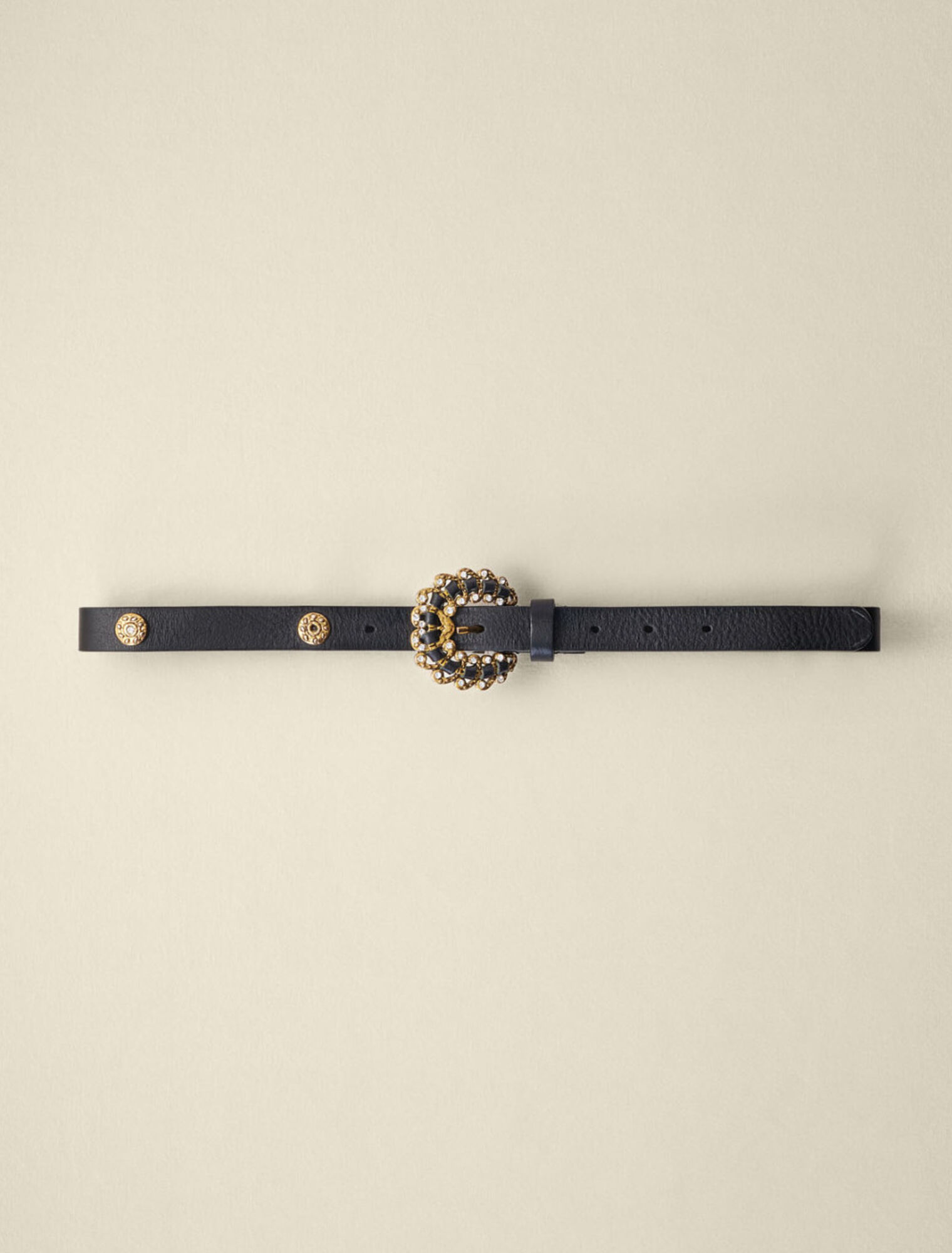 Ceinture en cuir à strass