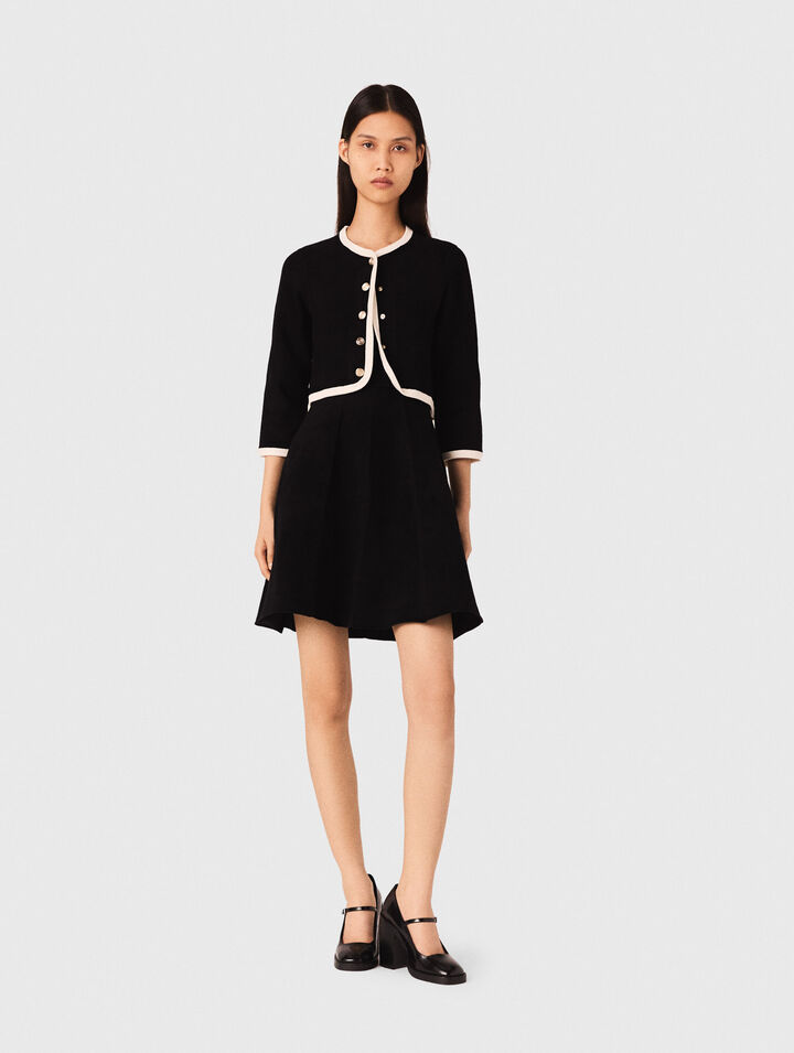 2-in-1 velvet-effect dress
