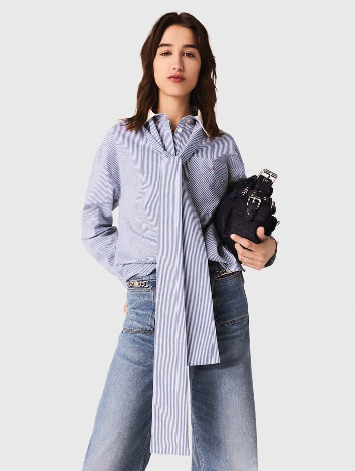 Chemise lavalliere rayée