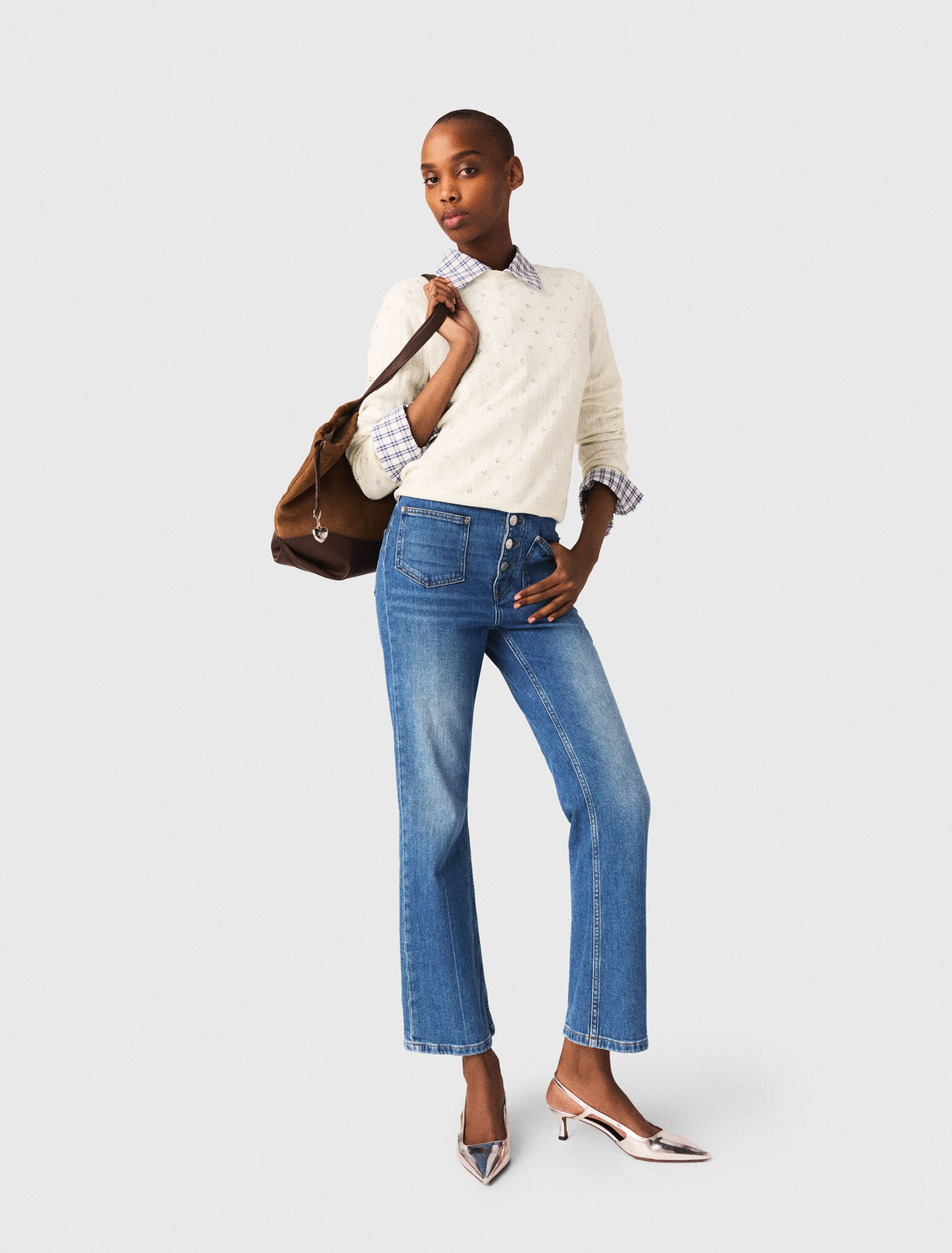 Jean denim &agrave; poches