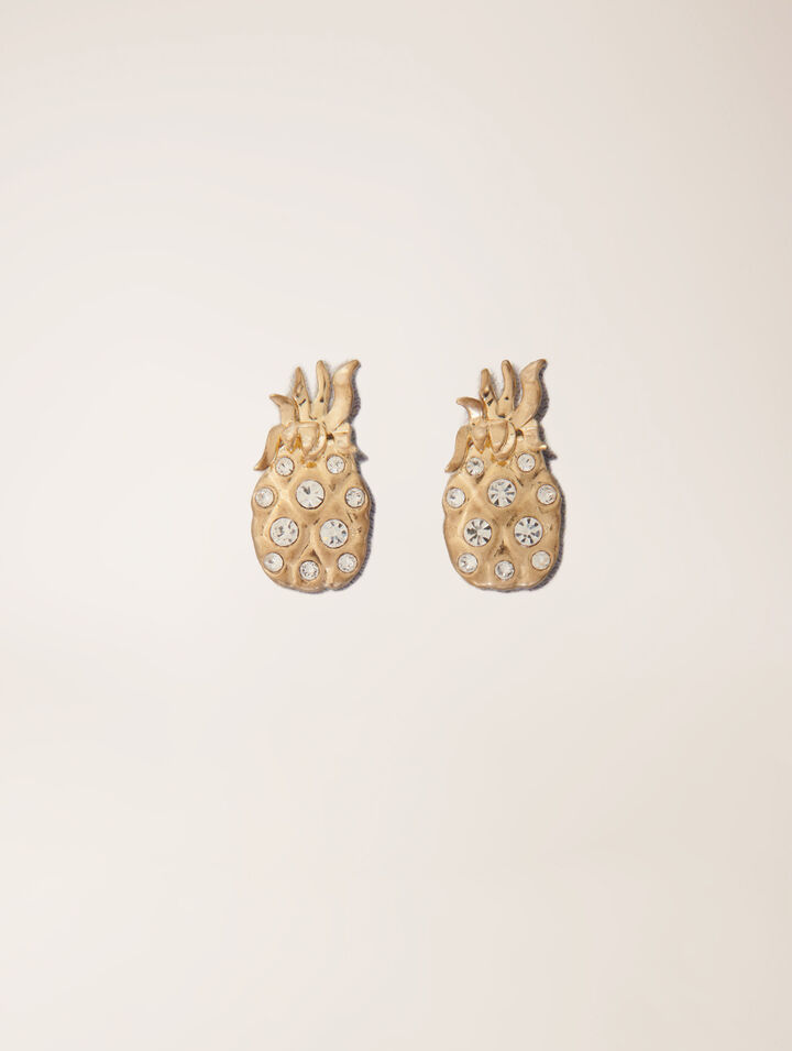Boucles d'oreilles ananas à strass 