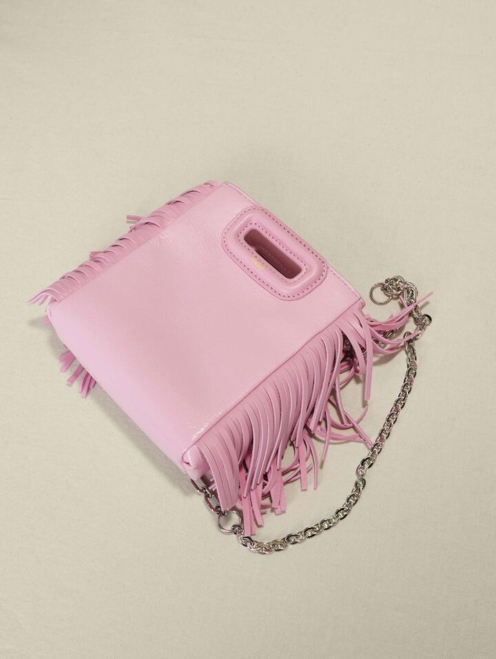 Pink leather mini M bag