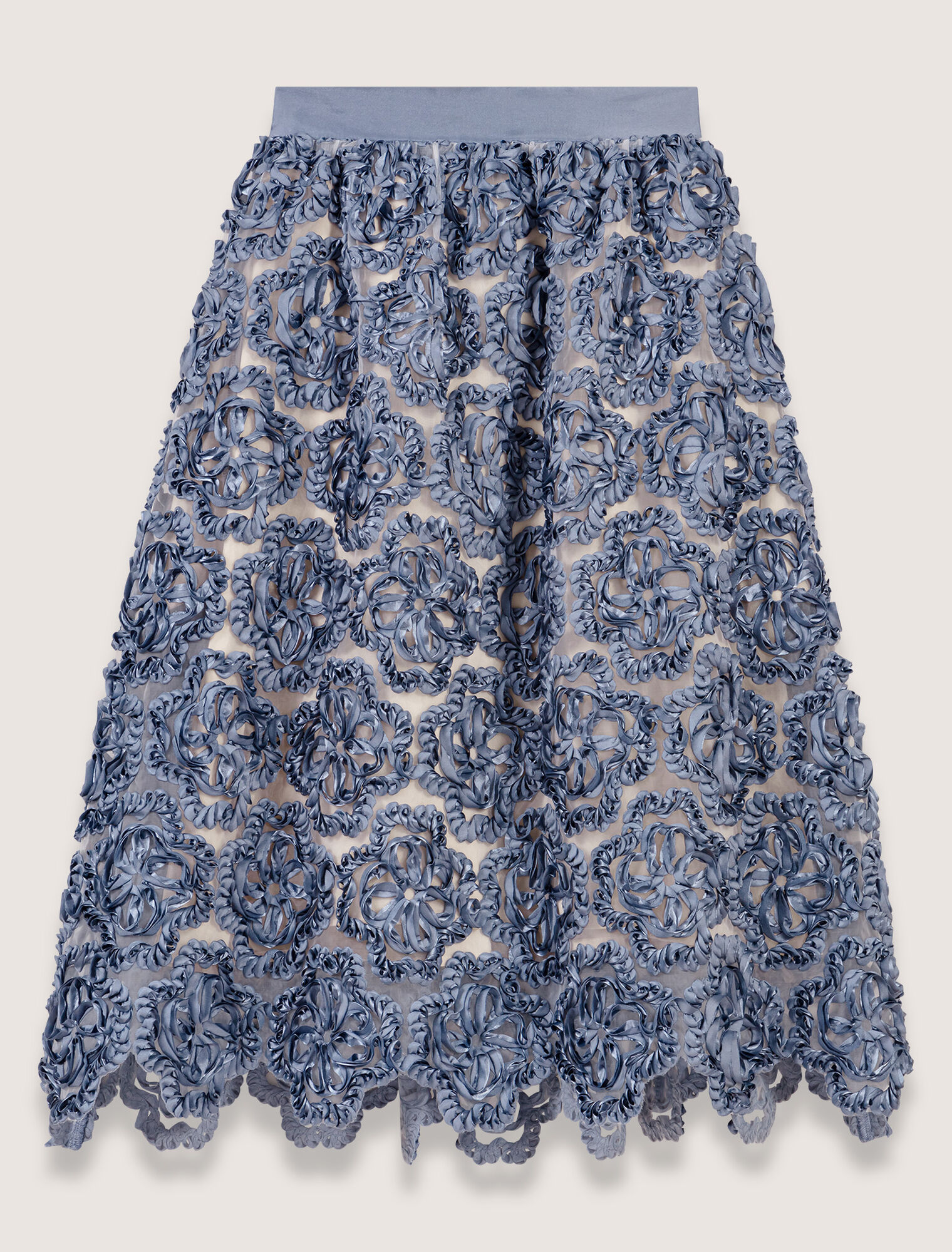 Floral organza maxi skirt