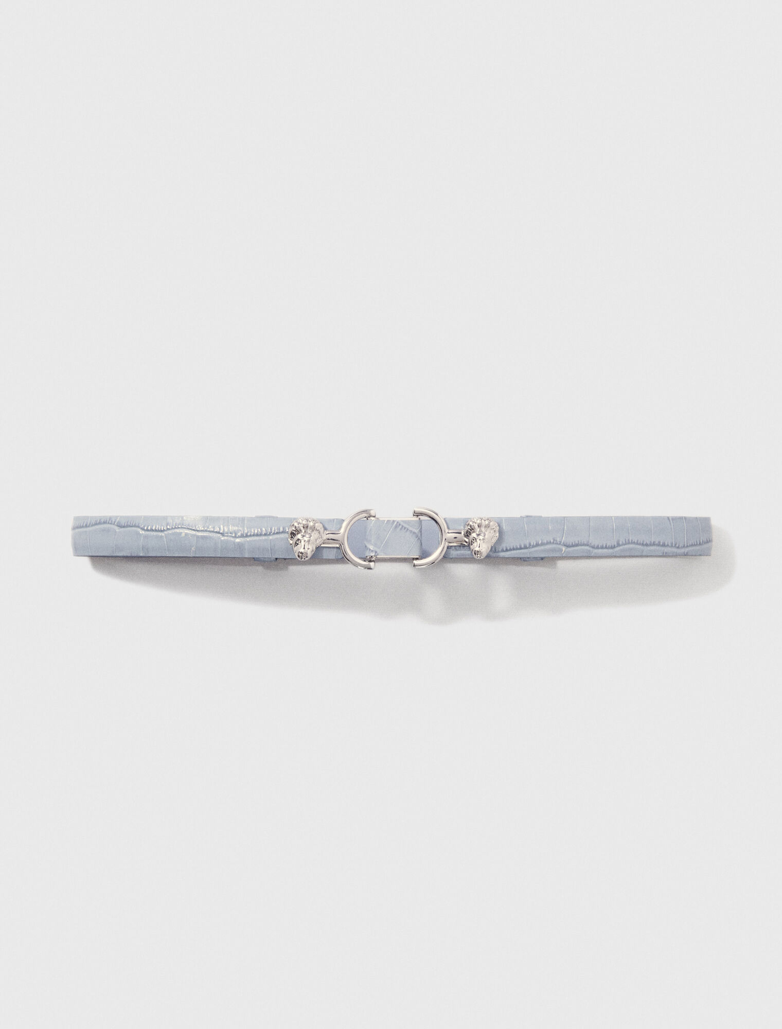Ceinture fine en cuir à mors lion