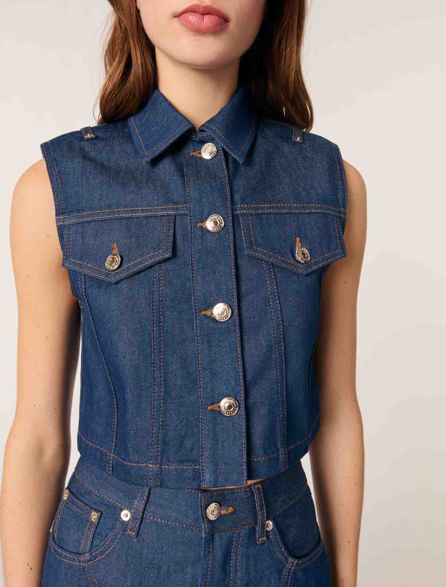 Veston court en denim