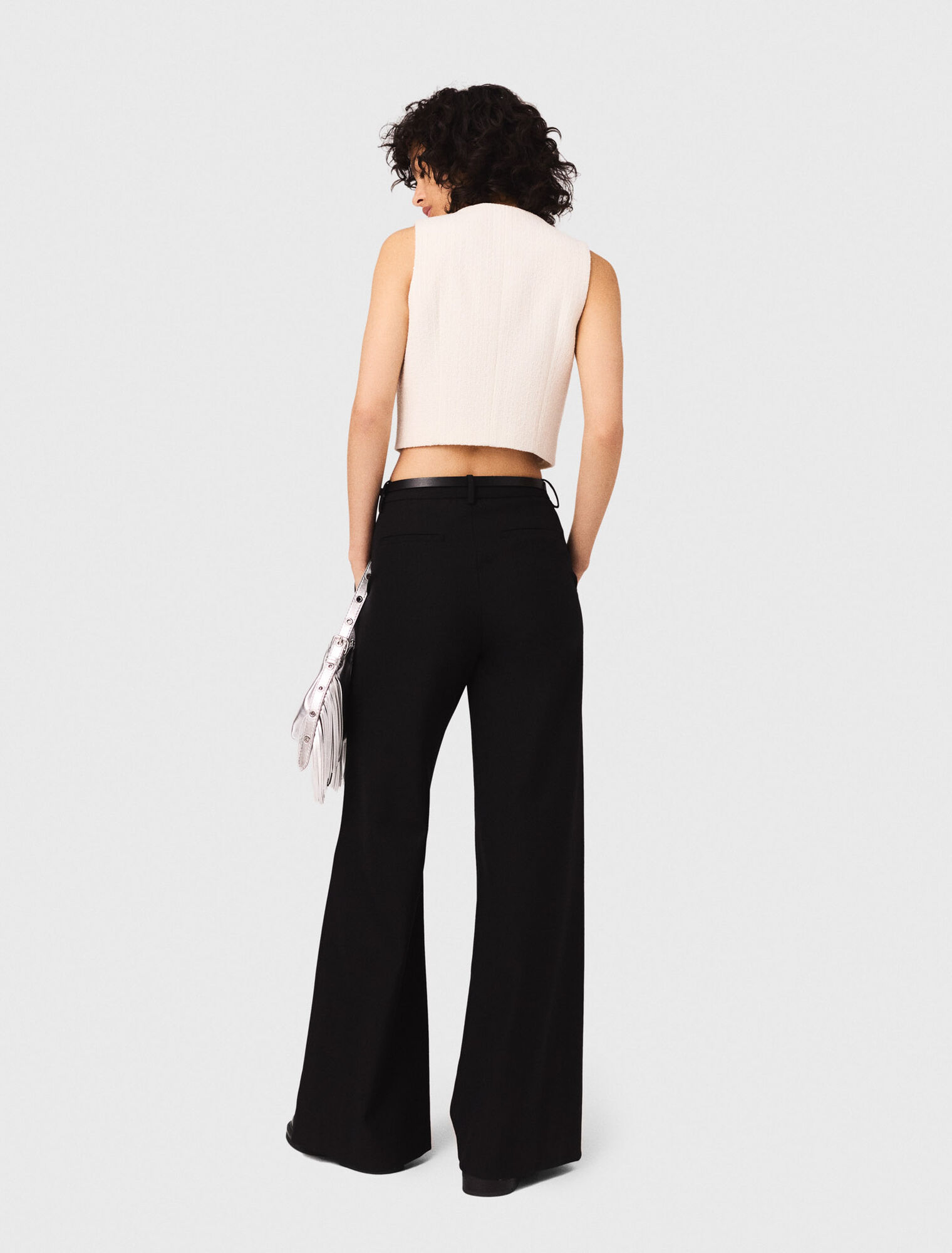 Top sans manches en tweed lurex