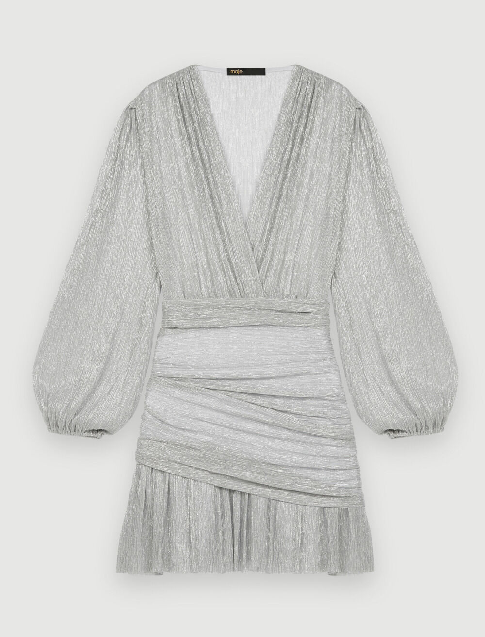 MAJE [マージ] Lurex Drape Mini Dress Draped lurex dress
