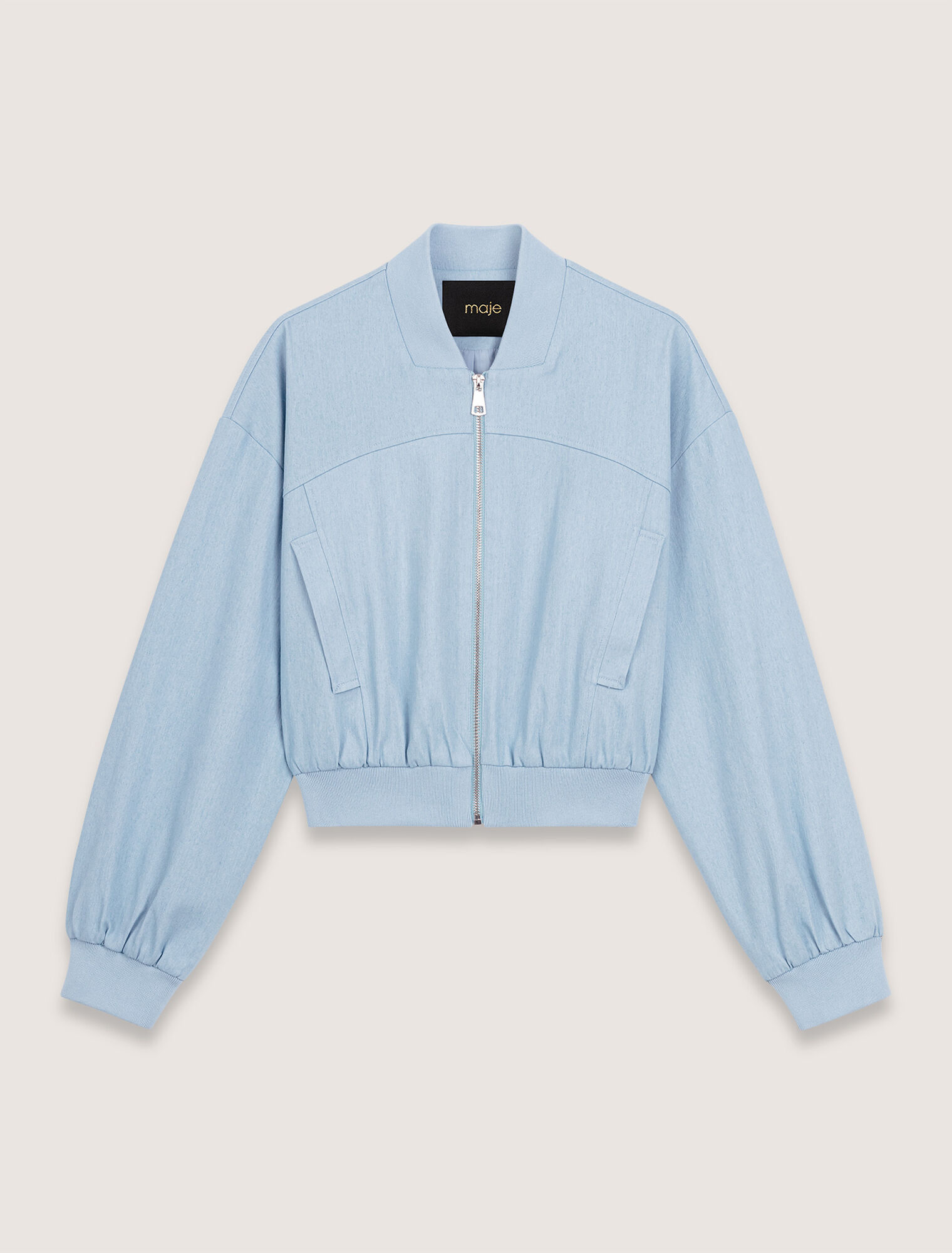 Blouson bomber court en denim