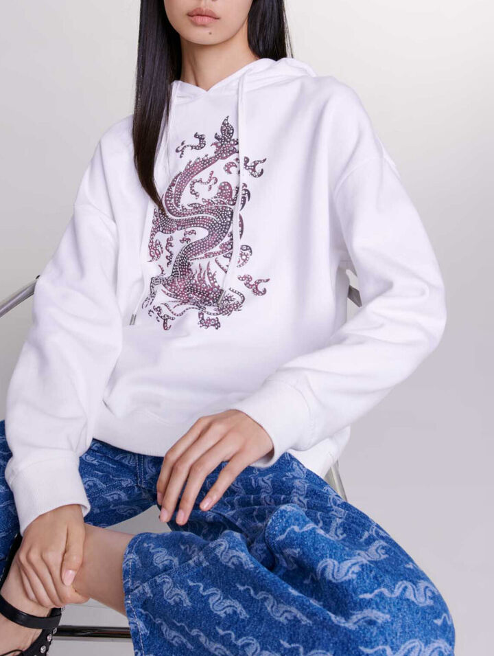 Sweatshirt oversize à strass