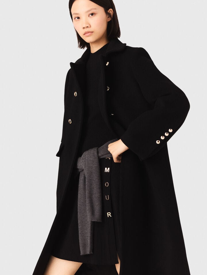 Manteau long en laine melangée