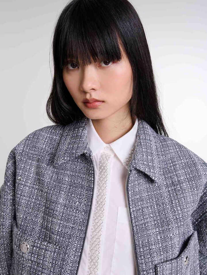 Blouson court en tweed