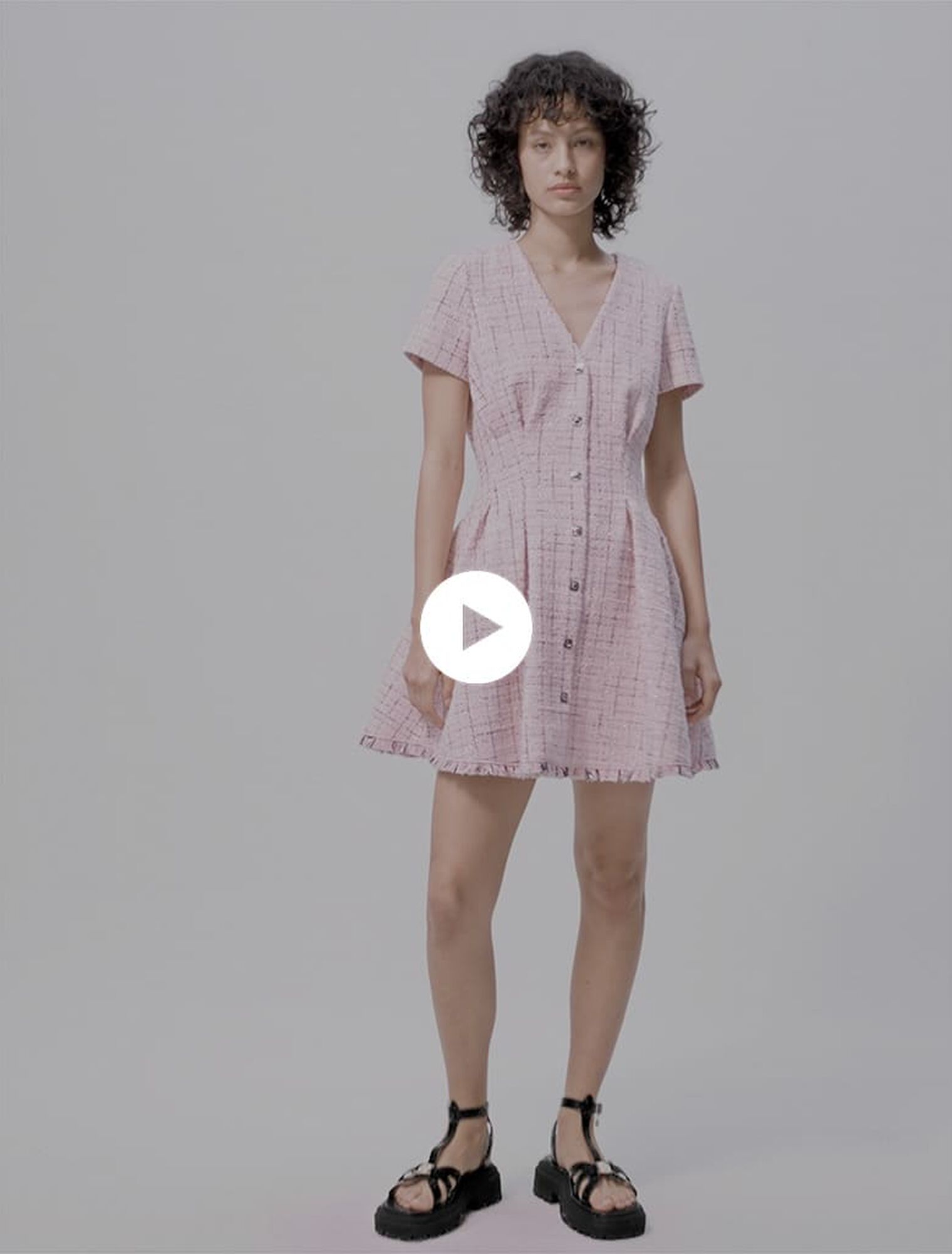 Tweed babydoll dress