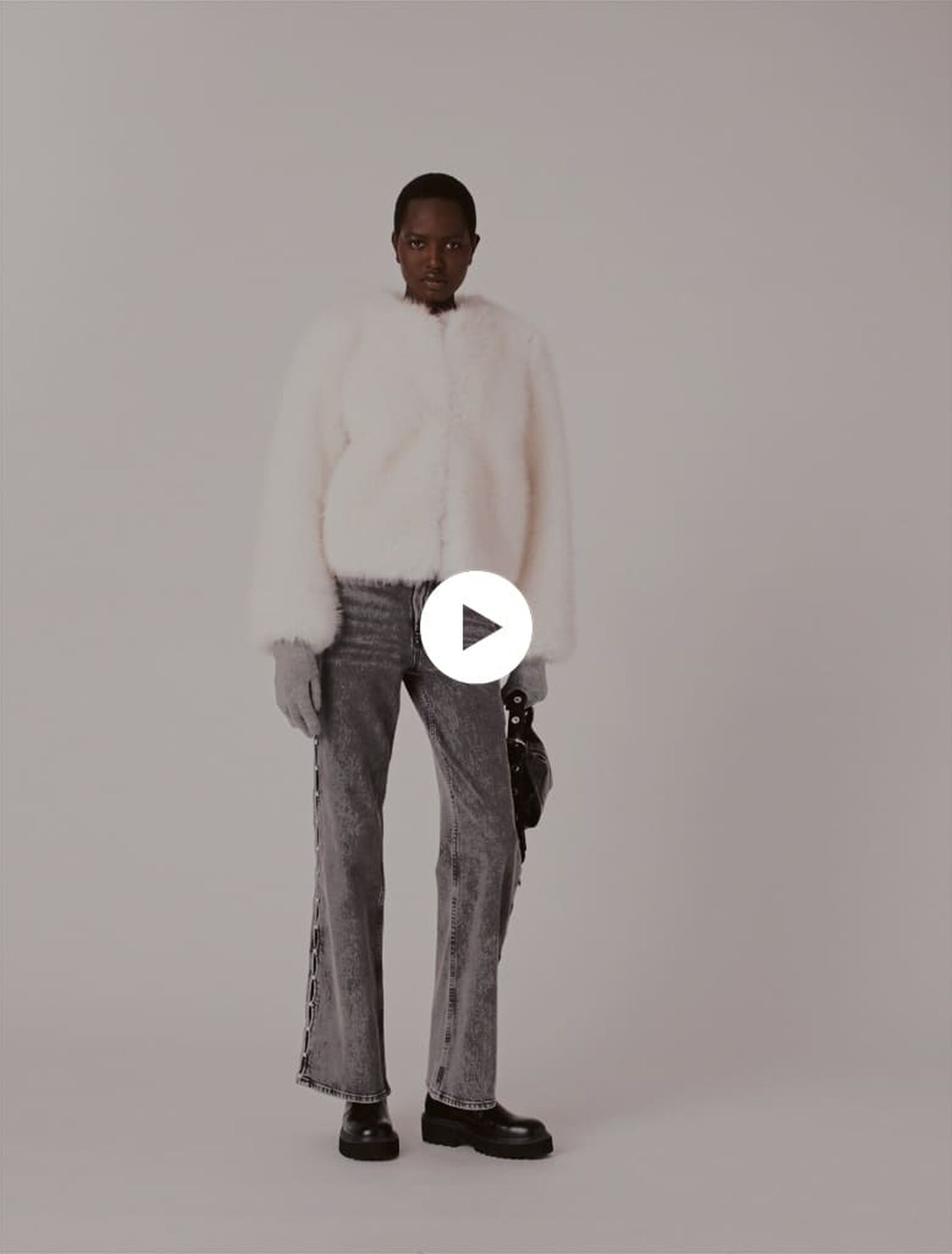 Jean large avec perles