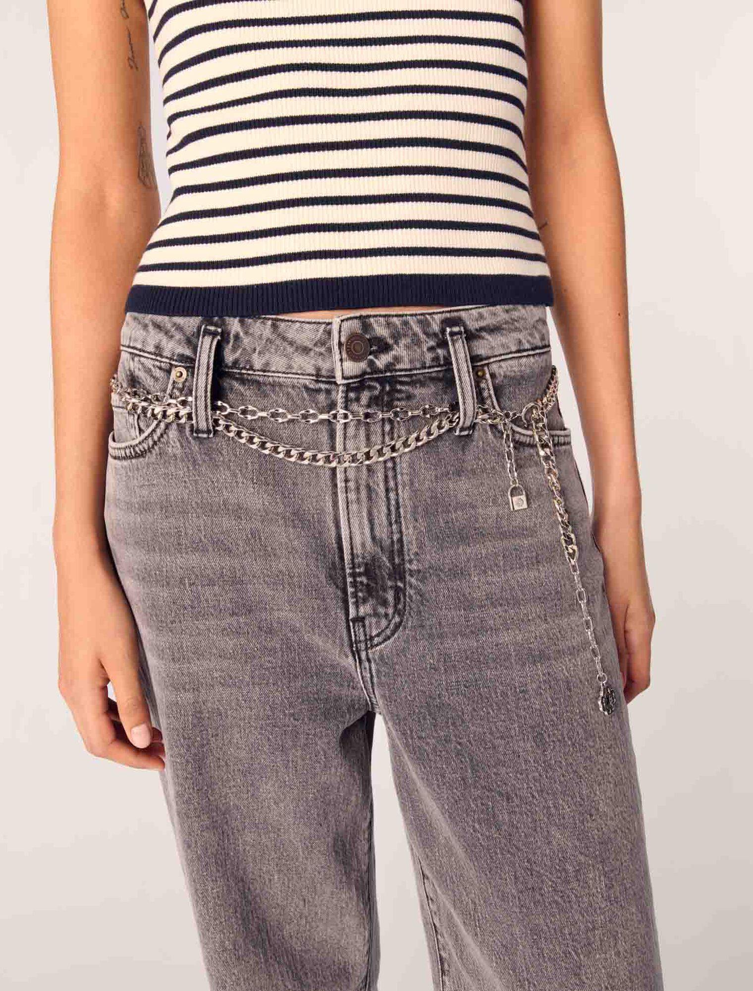 Jean large à ceinture maillons