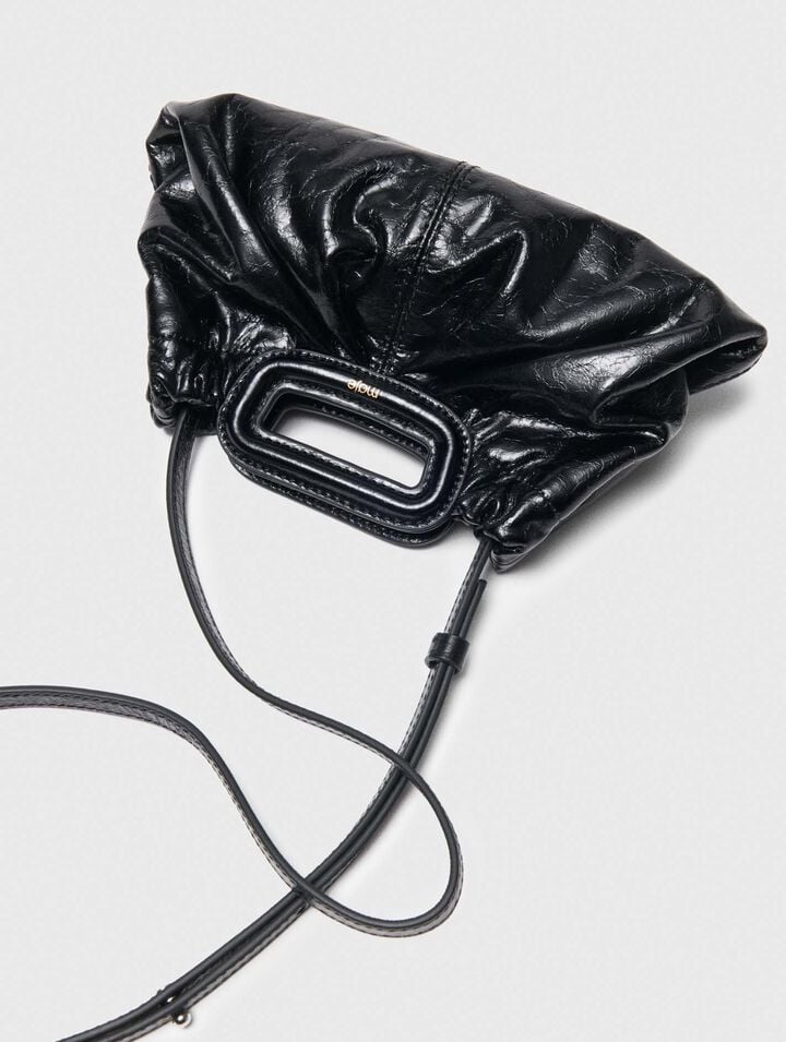 Mini clutch en cuir craquelé